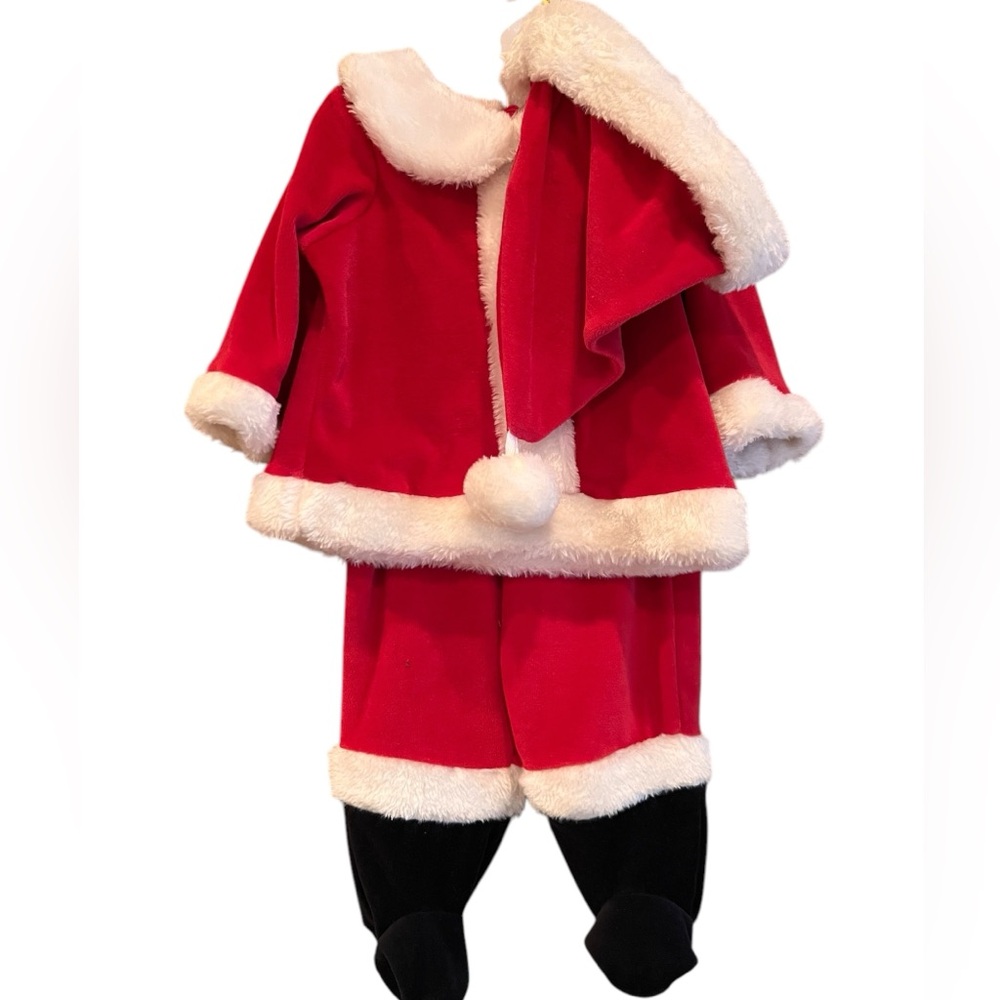 Vtg Kmart Santa Outfit Set Holiday Three Piece Outfit NWT 3-6 Months